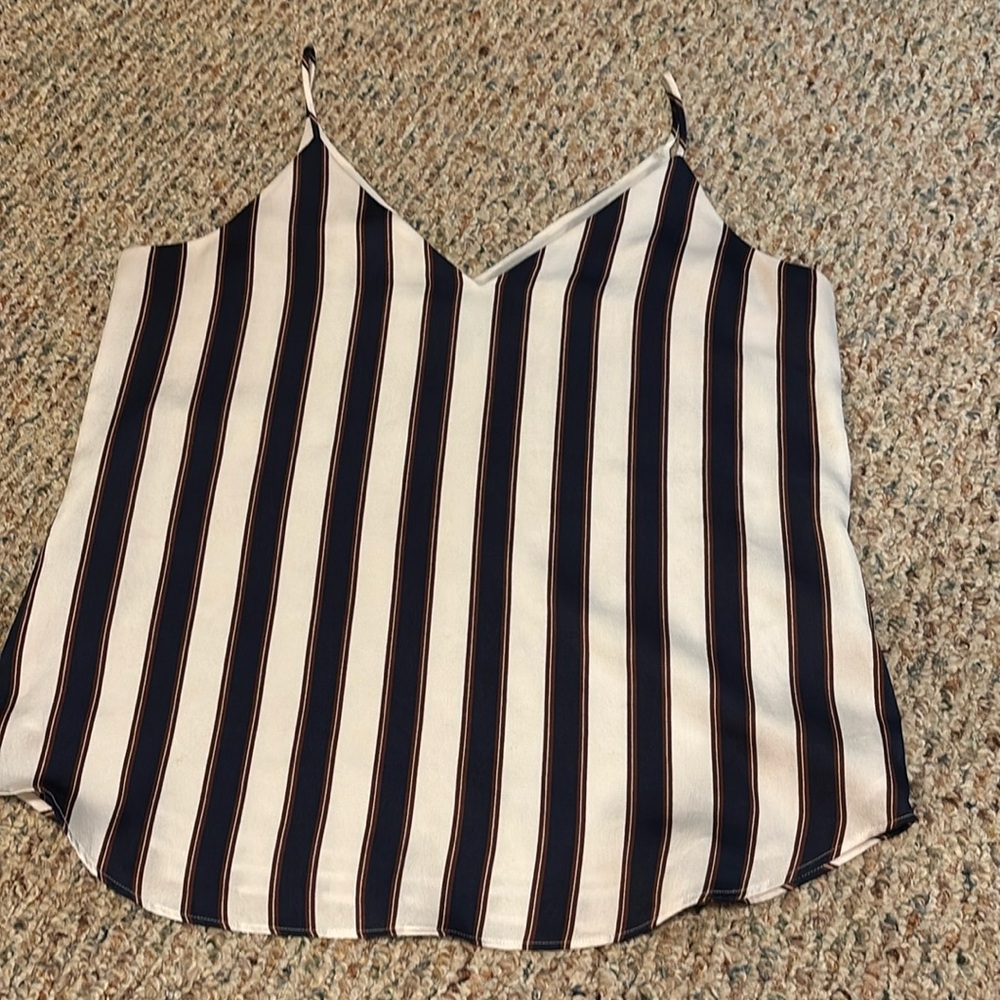 Express White and Blue Sleeveless Camisole